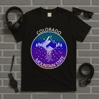 Colorful Colorado Mountain State Logo T-Shirt