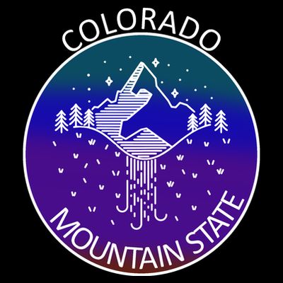 Colorful Colorado Mountain State Logo T-Shirt