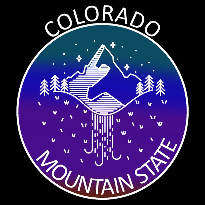 Colorful Colorado Mountain State Logo T-Shirt