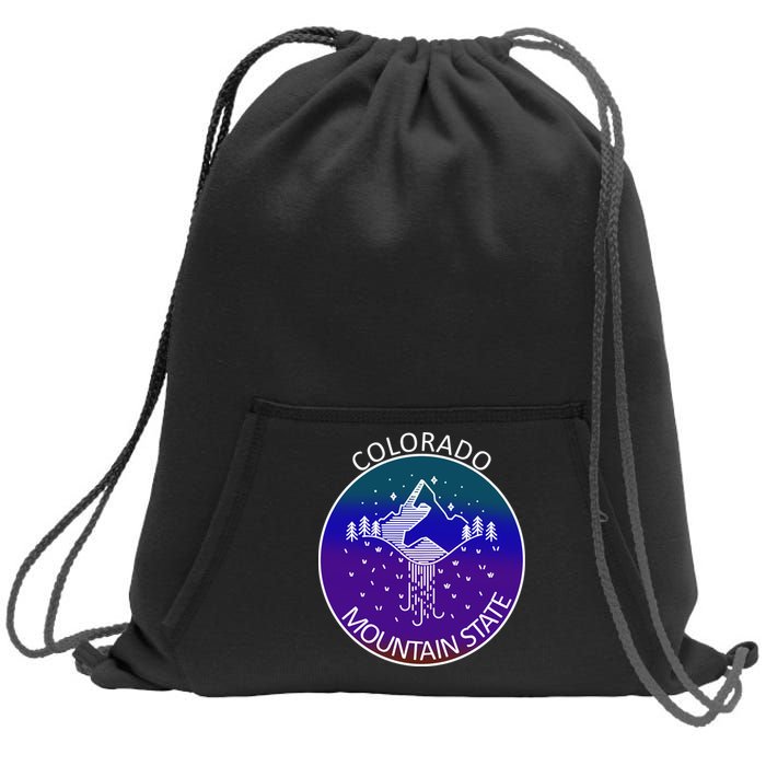 Colorful Colorado Mountain State Logo Sweatshirt Cinch Pack Bag