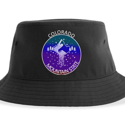 Colorful Colorado Mountain State Logo Sustainable Bucket Hat