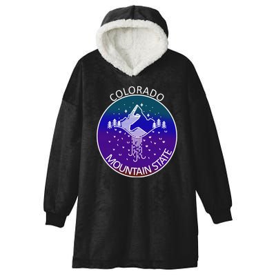 Colorful Colorado Mountain State Logo Hooded Wearable Blanket