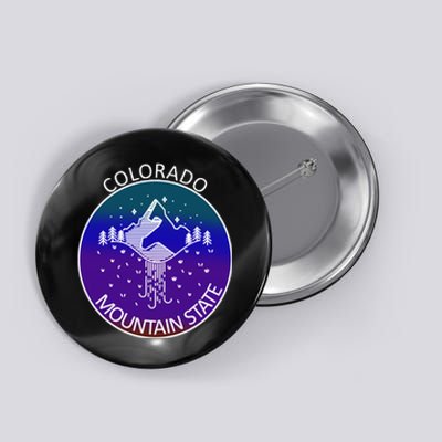 Colorful Colorado Mountain State Logo Button