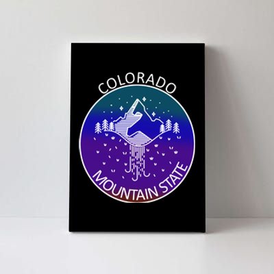 Colorful Colorado Mountain State Logo Canvas