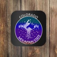 Colorful Colorado Mountain State Logo Coaster