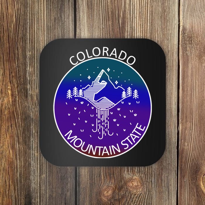 Colorful Colorado Mountain State Logo Coaster