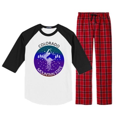 Colorful Colorado Mountain State Logo Raglan Sleeve Pajama Set