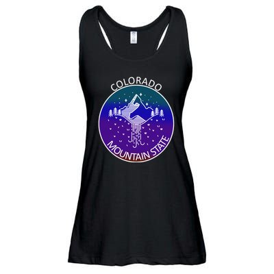 Colorful Colorado Mountain State Logo Ladies Essential Flowy Tank