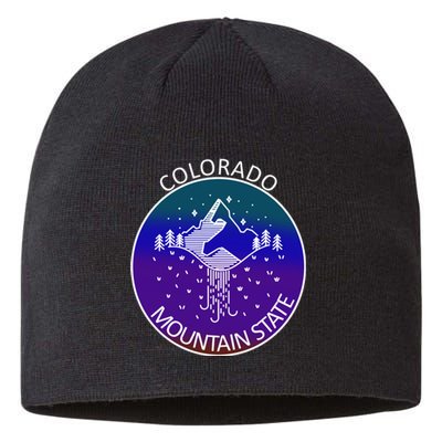 Colorful Colorado Mountain State Logo Sustainable Beanie