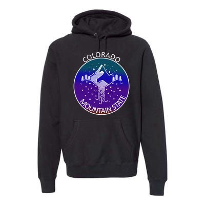 Colorful Colorado Mountain State Logo Premium Hoodie