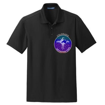 Colorful Colorado Mountain State Logo Dry Zone Grid Polo