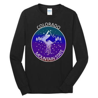 Colorful Colorado Mountain State Logo Tall Long Sleeve T-Shirt