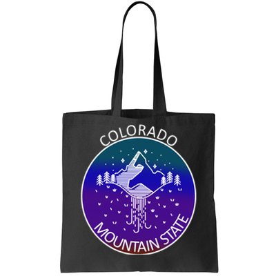 Colorful Colorado Mountain State Logo Tote Bag