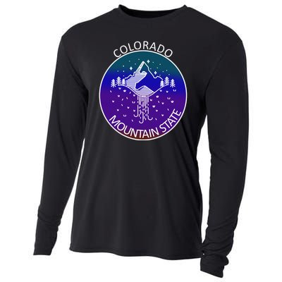 Colorful Colorado Mountain State Logo Cooling Performance Long Sleeve Crew