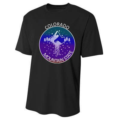 Colorful Colorado Mountain State Logo Performance Sprint T-Shirt