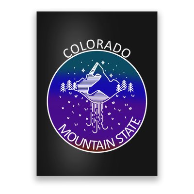 Colorful Colorado Mountain State Logo Poster