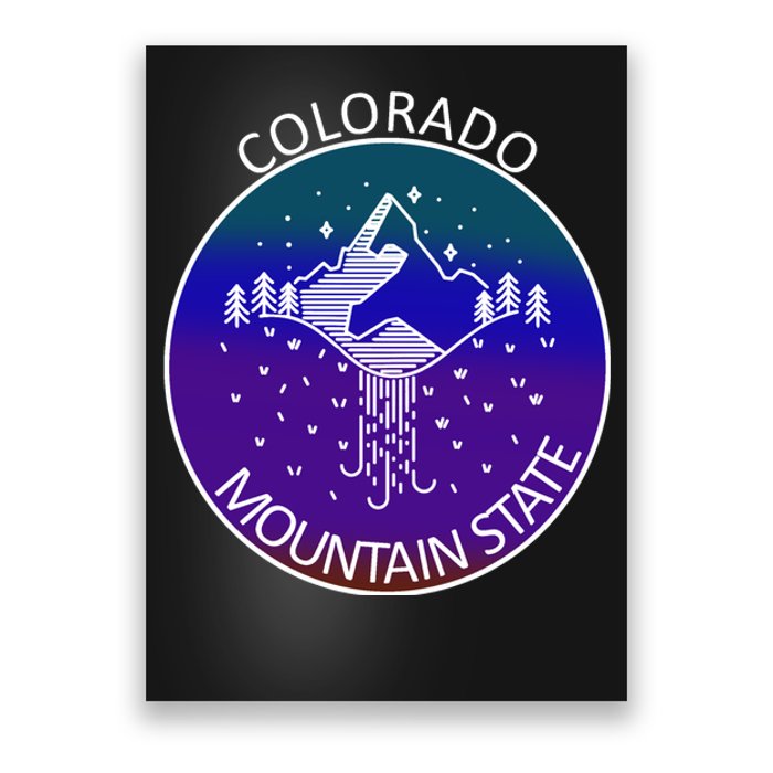 Colorful Colorado Mountain State Logo Poster