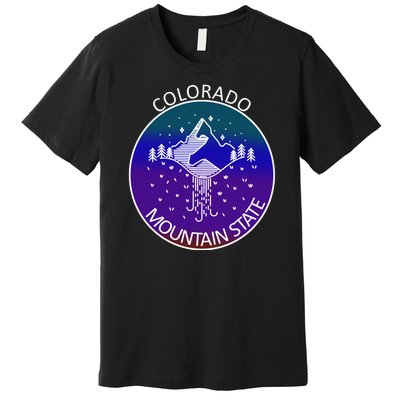 Colorful Colorado Mountain State Logo Premium T-Shirt