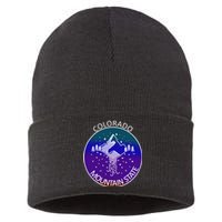 Colorful Colorado Mountain State Logo Sustainable Knit Beanie