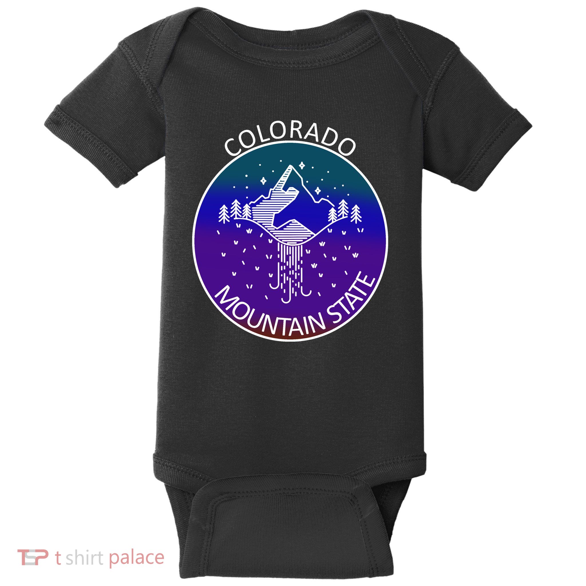Colorful Colorado Mountain State Logo Baby Bodysuit