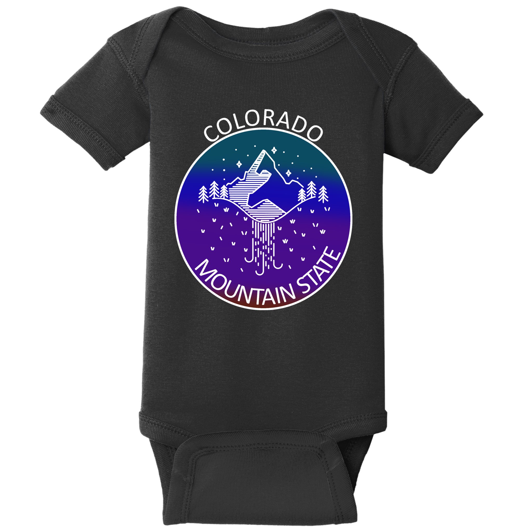 Colorful Colorado Mountain State Logo Baby Bodysuit