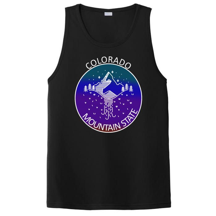 Colorful Colorado Mountain State Logo PosiCharge Competitor Tank