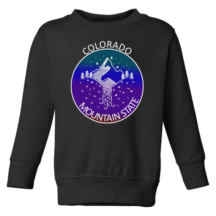 Colorful Colorado Mountain State Logo Toddler Sweatshirt