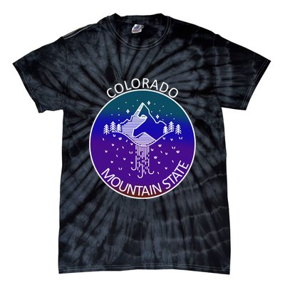 Colorful Colorado Mountain State Logo Tie-Dye T-Shirt