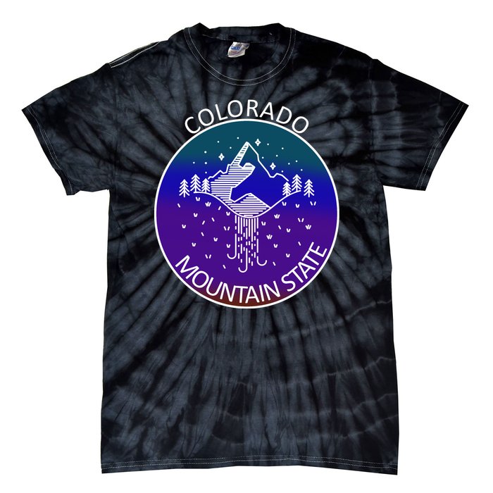 Colorful Colorado Mountain State Logo Tie-Dye T-Shirt