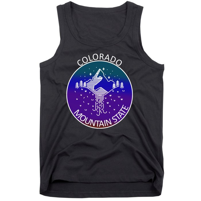 Colorful Colorado Mountain State Logo Tank Top