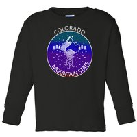 Colorful Colorado Mountain State Logo Toddler Long Sleeve Shirt