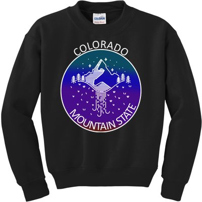 Colorful Colorado Mountain State Logo Kids Sweatshirt