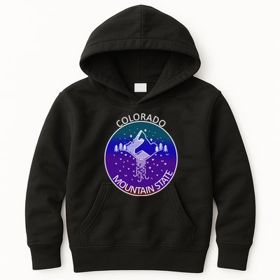 Colorful Colorado Mountain State Logo Kids Hoodie