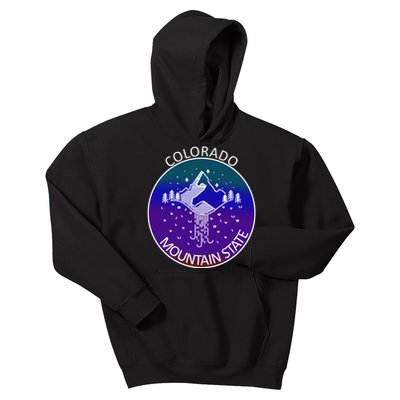 Colorful Colorado Mountain State Logo Kids Hoodie