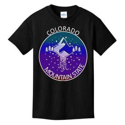 Colorful Colorado Mountain State Logo Kids T-Shirt