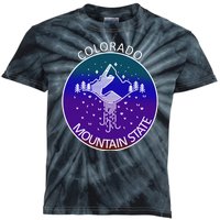 Colorful Colorado Mountain State Logo Kids Tie-Dye T-Shirt