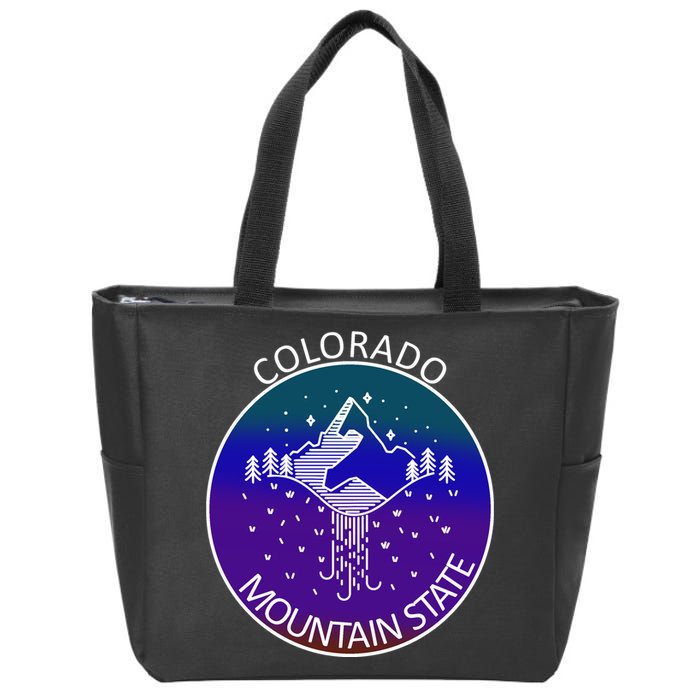 Colorful Colorado Mountain State Logo Zip Tote Bag