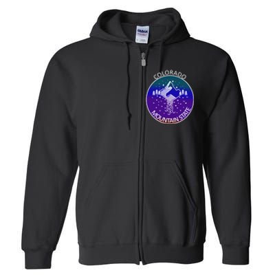 Colorful Colorado Mountain State Logo Full Zip Hoodie