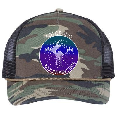 Colorful Colorado Mountain State Logo Retro Rope Trucker Hat Cap