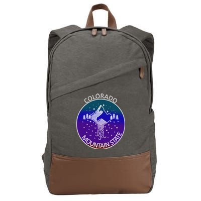 Colorful Colorado Mountain State Logo Cotton Canvas Backpack