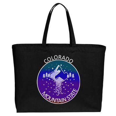 Colorful Colorado Mountain State Logo Cotton Canvas Jumbo Tote