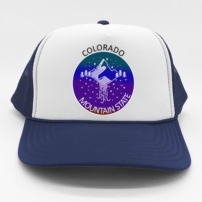 Colorful Colorado Mountain State Logo Trucker Hat