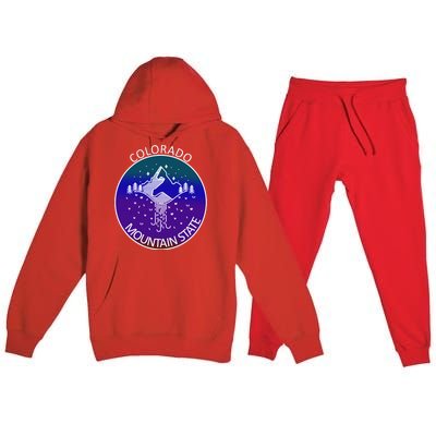 Colorful Colorado Mountain State Logo Premium Hooded Sweatsuit Set