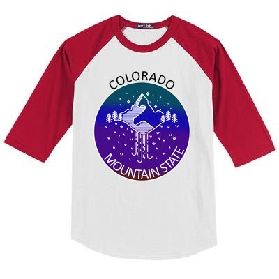 Colorful Colorado Mountain State Logo Kids Colorblock Raglan Jersey