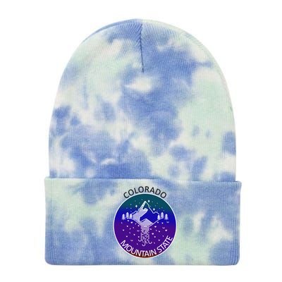 Colorful Colorado Mountain State Logo Tie Dye 12in Knit Beanie