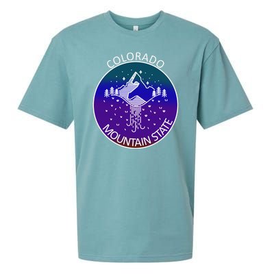 Colorful Colorado Mountain State Logo Sueded Cloud Jersey T-Shirt