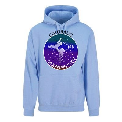 Colorful Colorado Mountain State Logo Unisex Surf Hoodie