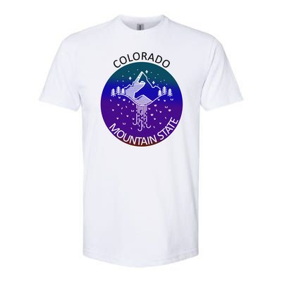 Colorful Colorado Mountain State Logo Softstyle CVC T-Shirt