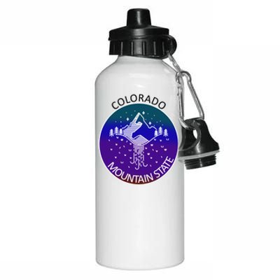 Colorful Colorado Mountain State Logo Aluminum Water Bottle