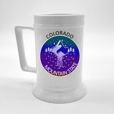 Colorful Colorado Mountain State Logo Beer Stein